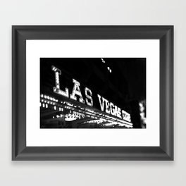 Vintage Las Vegas Sign - Black and White Photography Framed Art Print