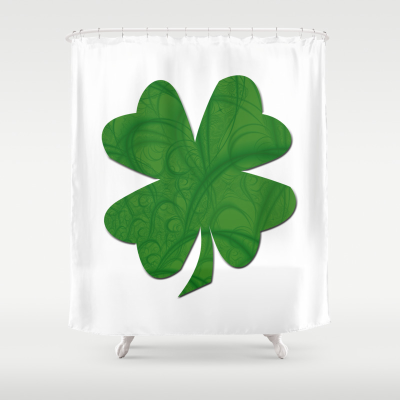 Fractal Big Shamrock Shower Curtain By Charmarose Society6