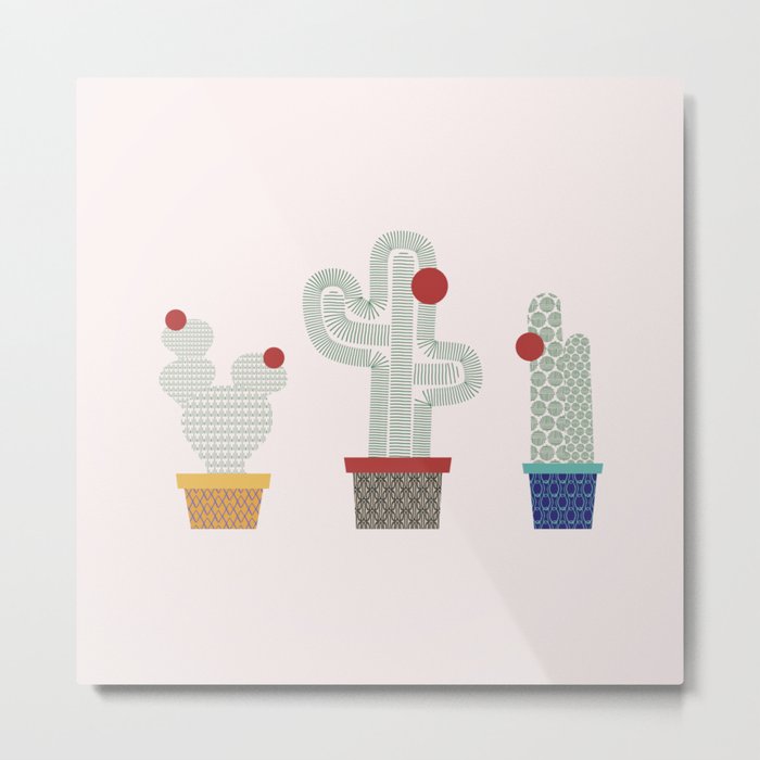 Three colorful cactus Metal Print