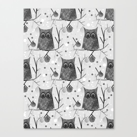 Black And White Owls Canvas Print