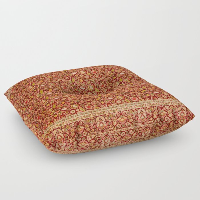 Vintage Floral Rug Pattern Floor Pillow