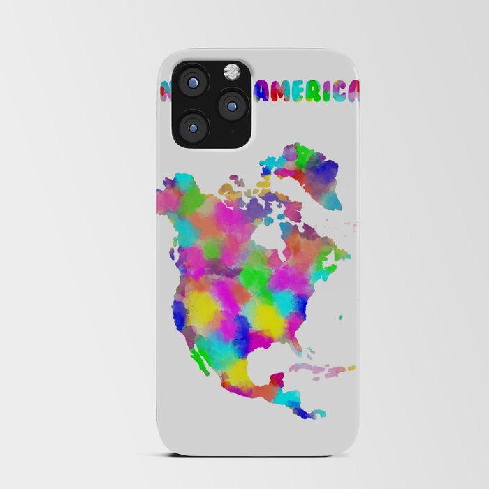 Watercolor North-America Map 2. iPhone Card Case