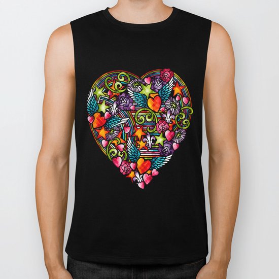 my heart has wings Biker Tank