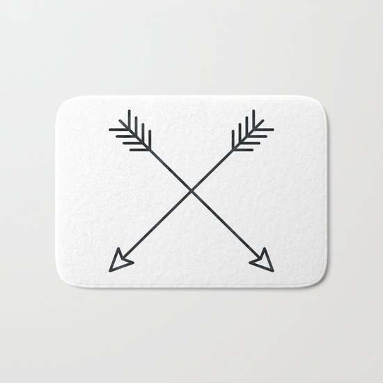 Arrows - Black and White Arrow Adventure Wanderlust Vintage Compass Design Bath Mat
