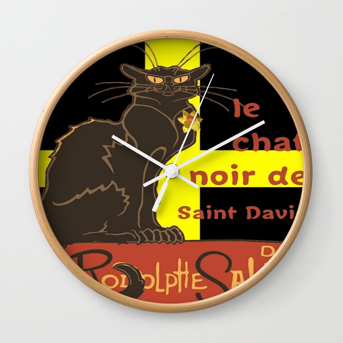Le Chat Noir De Saint David De Rodolphe Salis Wall Clock
