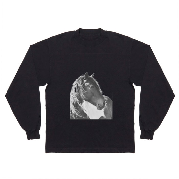 Stallion in black and white Long Sleeve T Shirt