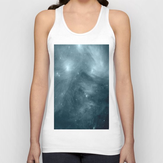 Galaxy : Pleiades Star Cluster NeBula Steel Blue Unisex Tank Top