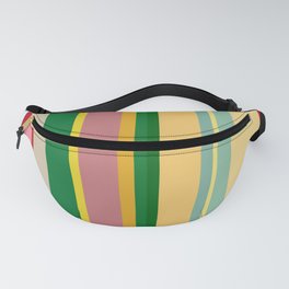 dark sea green and pale golden rod colored stripes Fanny Pack