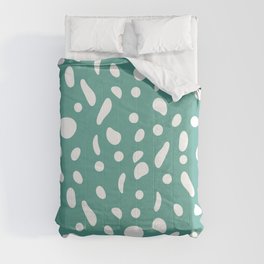 Abstract full bubbles in teal Comforter