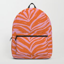 Bright Pink and Orange Tiger Stripes - Animal Print - Zebra Print Backpack