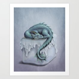Baby Ice Dragon Art Print