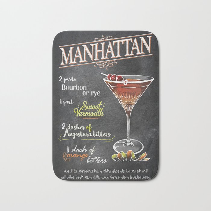 Cocktail bar drink Bath Mat