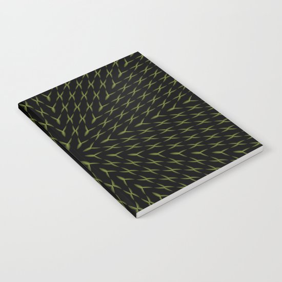 PCT2 Fractal in Yellow on Black Notebook