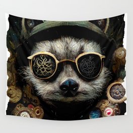 Raccoon Traveler Wall Tapestry
