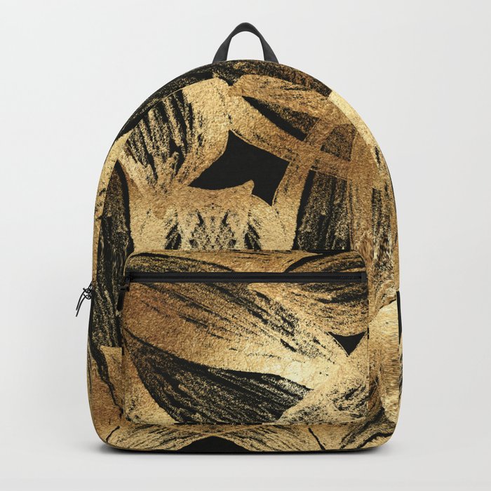 Gold leaves black pillow  Backpack
