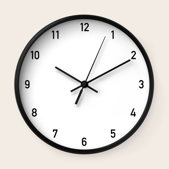 Numbers Clock Wall Clock by La Chic Society6