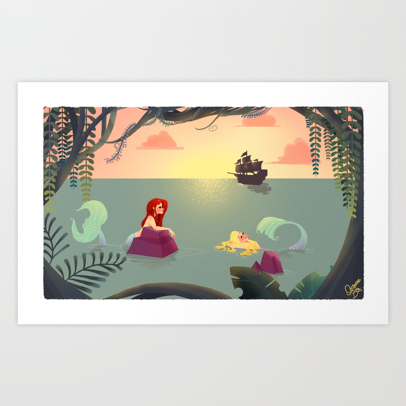 Mermaid Lagoon Art Print By Vivianne Du Bois Society6