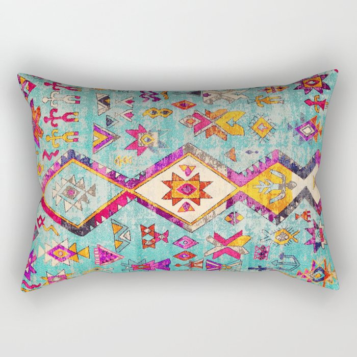 N178 - Antique Oriental Traditional Berber Bohemian Moroccan Style  Rectangular Pillow