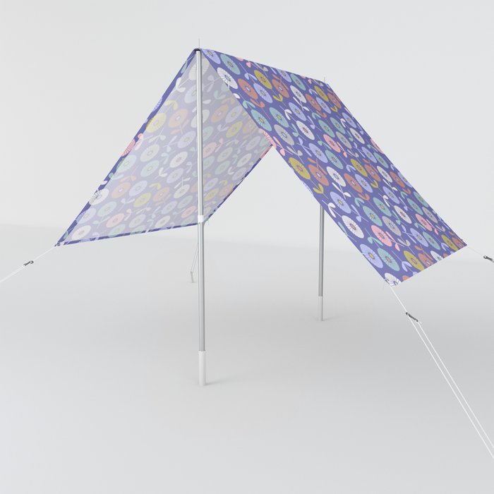 SPRING DITSY FLORAL PATTERN with VERY PERI PURPLE AND PASTELS Sun Shade