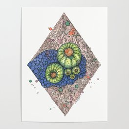 Cactus Purple Rocks Poster