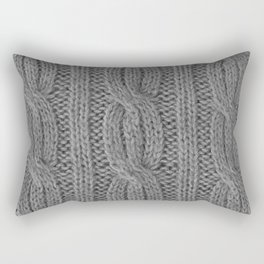 Grey Soft Wool Rectangular Pillow