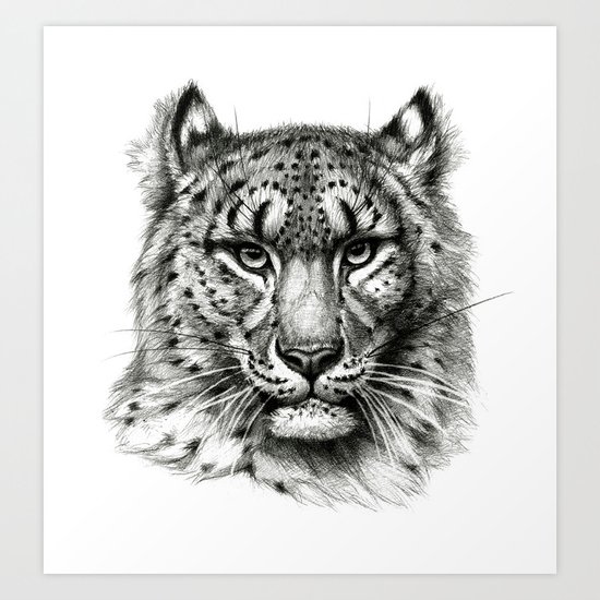 Snow Leopard SK040b schukina Art Print