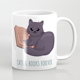 Easily Distracted by Cats and Books Coffee Mug