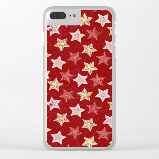Festive Stars Clear iPhone Case