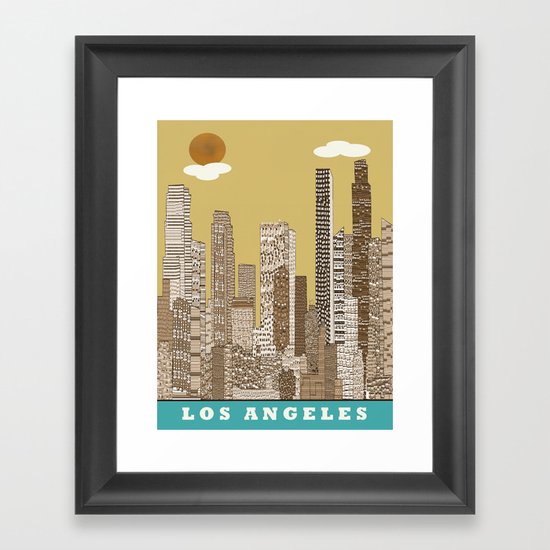 los angeles city (vintage) Framed Art Print