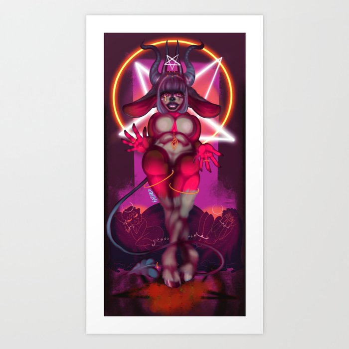 Devil Card Pink Version Art Print