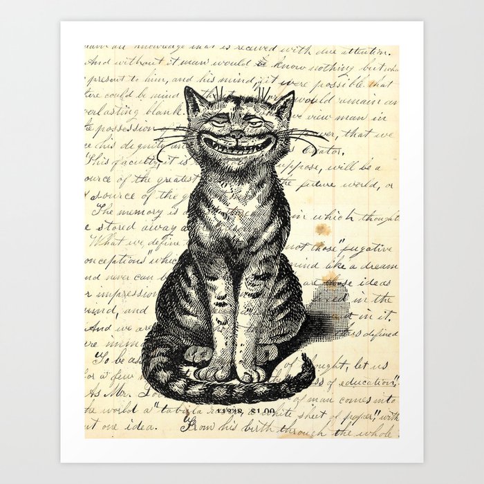 Cat Grinning Art Print