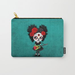 Day of the Dead Girl Playing Guyanese Flag Guitar Carry-All Pouch | Girlplayingguyaneseflagguitar, Guyana, Gothicgirl, Guyaneseflagguitar, Shysugarskullgirl, Dayofthedeadgirl, Guyanesemusic, Sugarskullgirlplayingguitar, Cutesugarskull, Guyanesesugarskullgirl 
