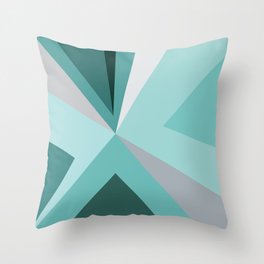 Mid Century Modern Abstract Turquoise Throw Pillow