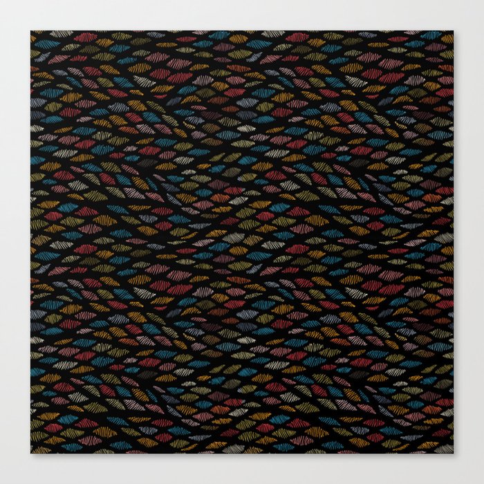 Bohemian Multi-Colored Stitch Canvas Print