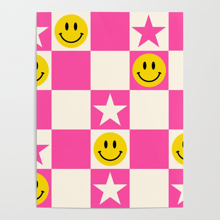 SMILEY STAR PINK Poster