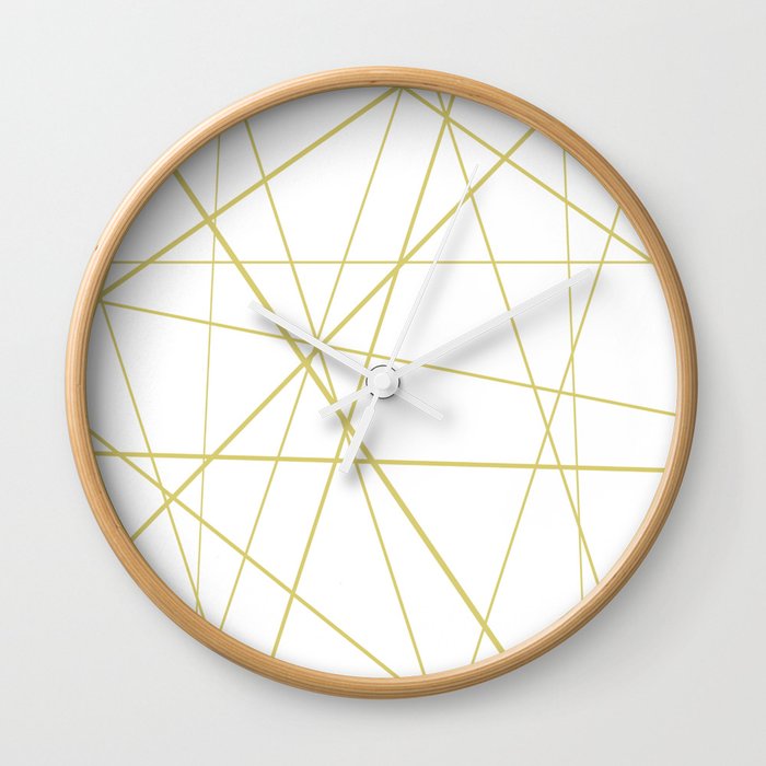 Golden lines on white Wall Clock