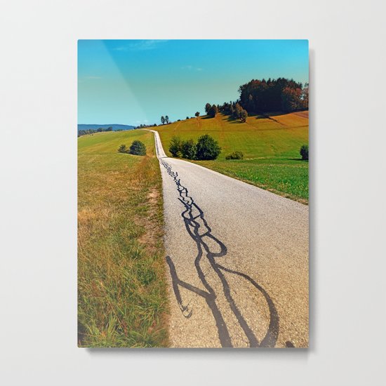 Traces of the tarmac worms Metal Print