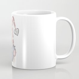 Romantic Gnome With Gray Cat Coffee Mug