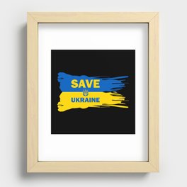 Peace not war Ukraine blue yellow save Ukraine Recessed Framed Print