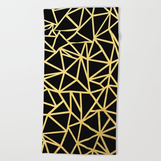 Abstract Outline Thick Gold Beach Towel