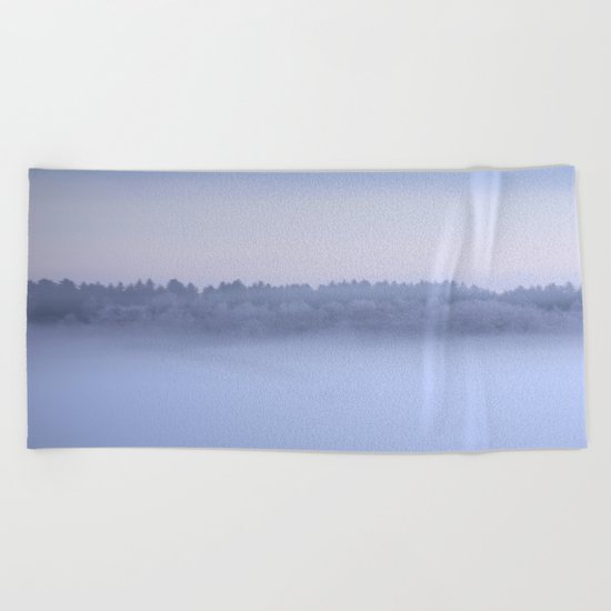 Foggy Blue Hour Beach Towel