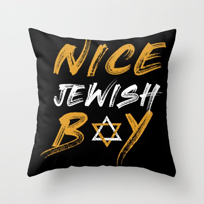 Nice Jewish Boy Jew Menorah Happy Hanukkah Throw Pillow