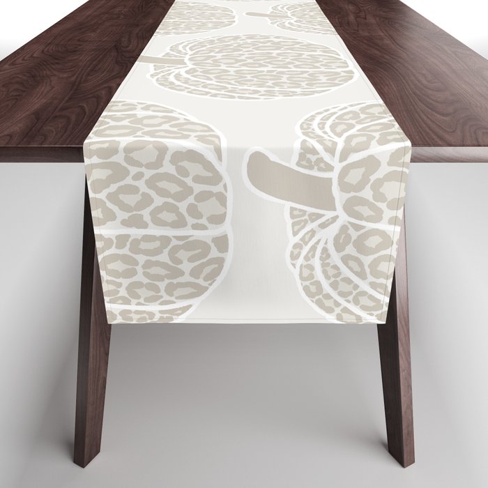 Leopard Print Pumpkin in Cream and Beige Palette Table Runner