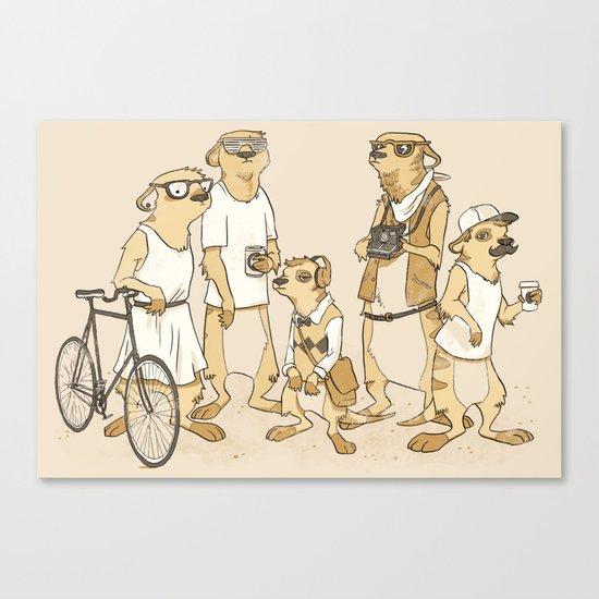Hipster Meerkats Canvas Print