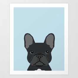 Frenchie art - french bulldog dog art dog portrait cute black french bulldog Art Print