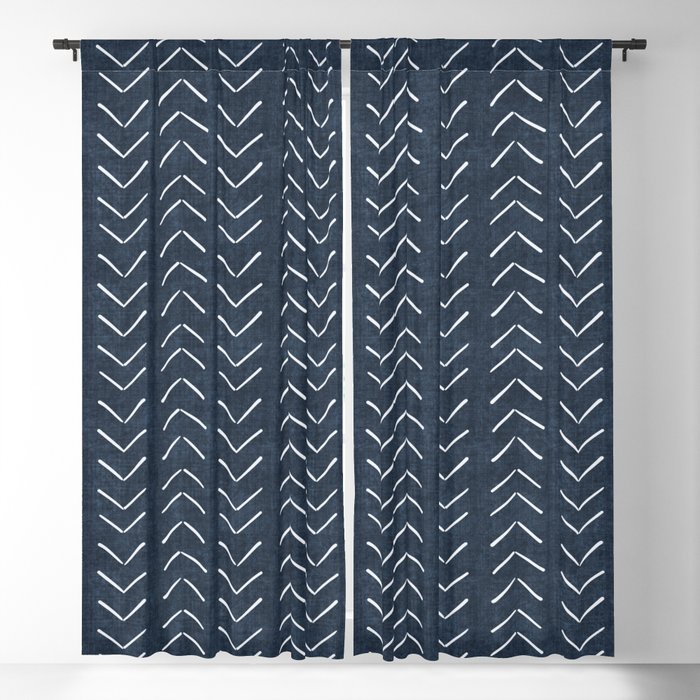 Mud Cloth Big Arrows In Navy Blackout Curtain By Beckybailey1