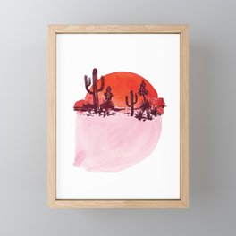 Abstract Saguaro Watercolor Framed Mini Art Print