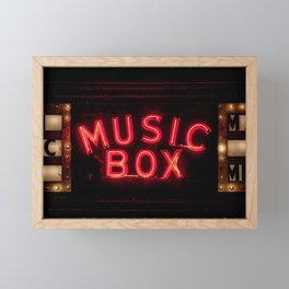 The Music Box Neon Sign Chicago Illinois Framed Mini Art Print