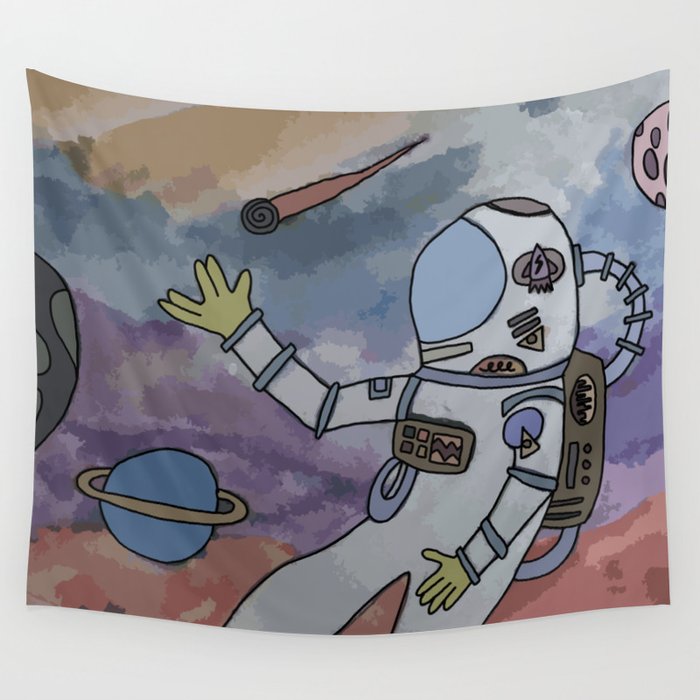 Peace Out, Astronaut! Wall Tapestry