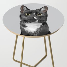 Tuxedo Cat Portrait Side Table